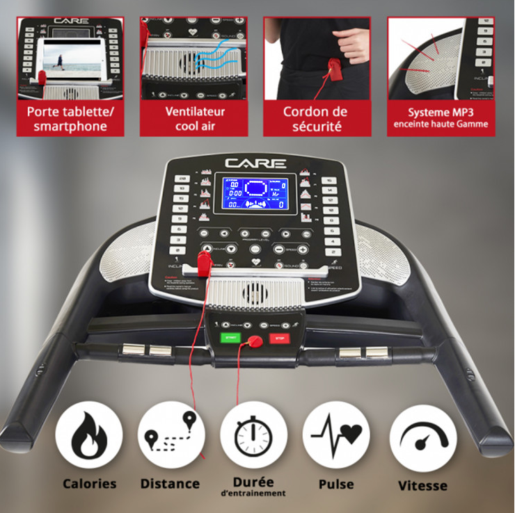 Tapis de course connecté - 22km/h - CARE - Fast Runner - KINOMAP