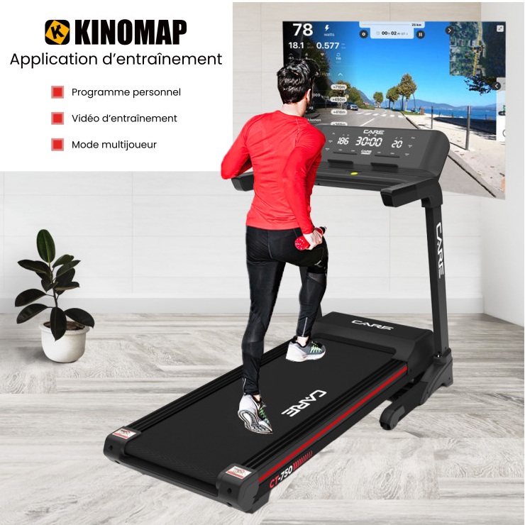 Tapis de course connecté - 20km/h - CARE - CT-750 - KINOMAP